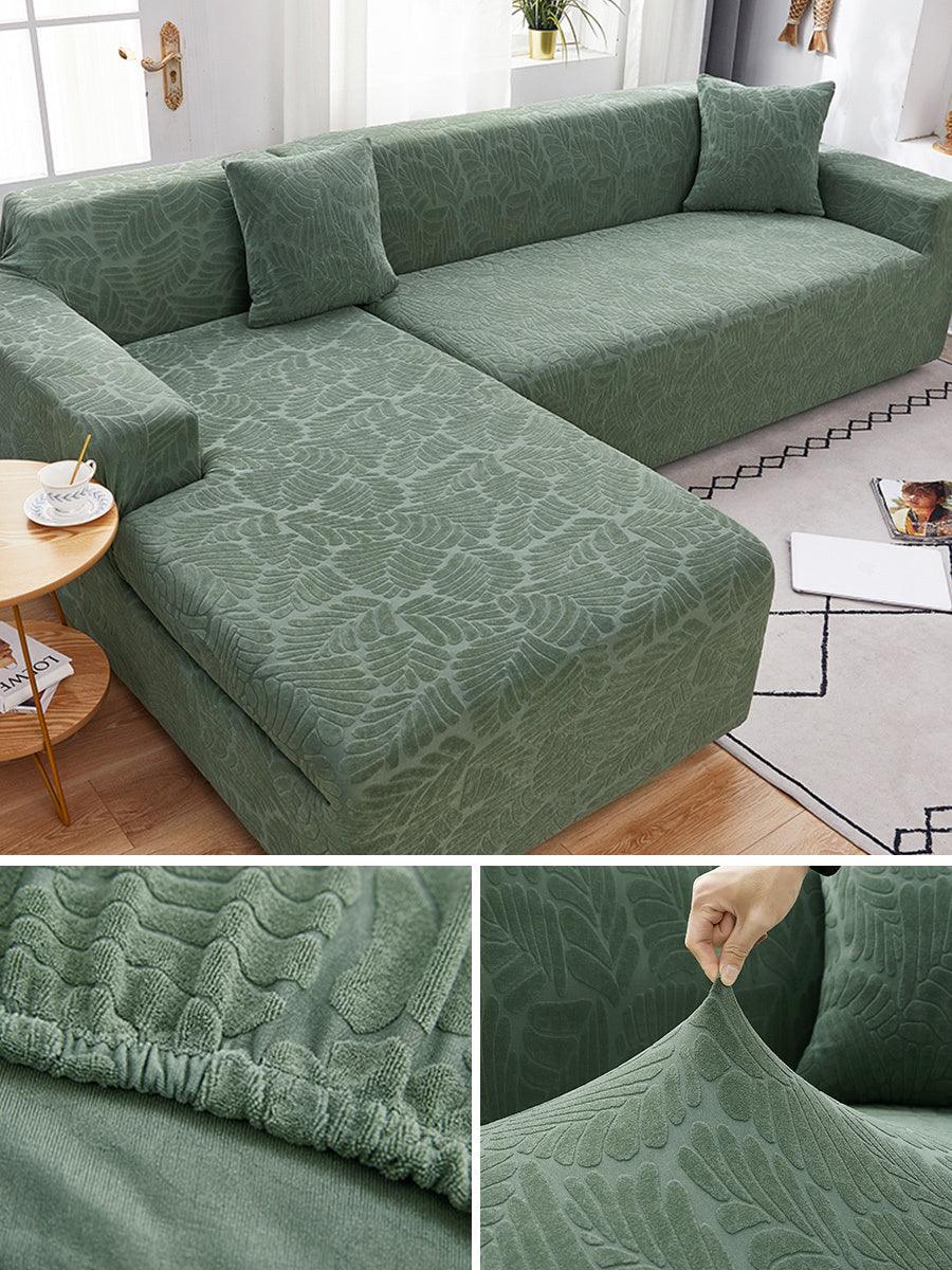 Leaf-Pattern Full Sofa Cover - Commforta