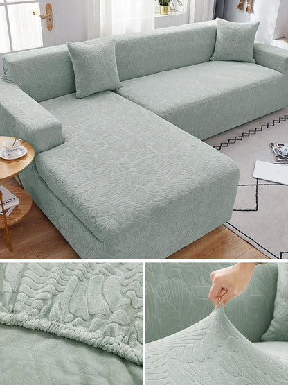 Leaf-Pattern Full Sofa Cover - Commforta